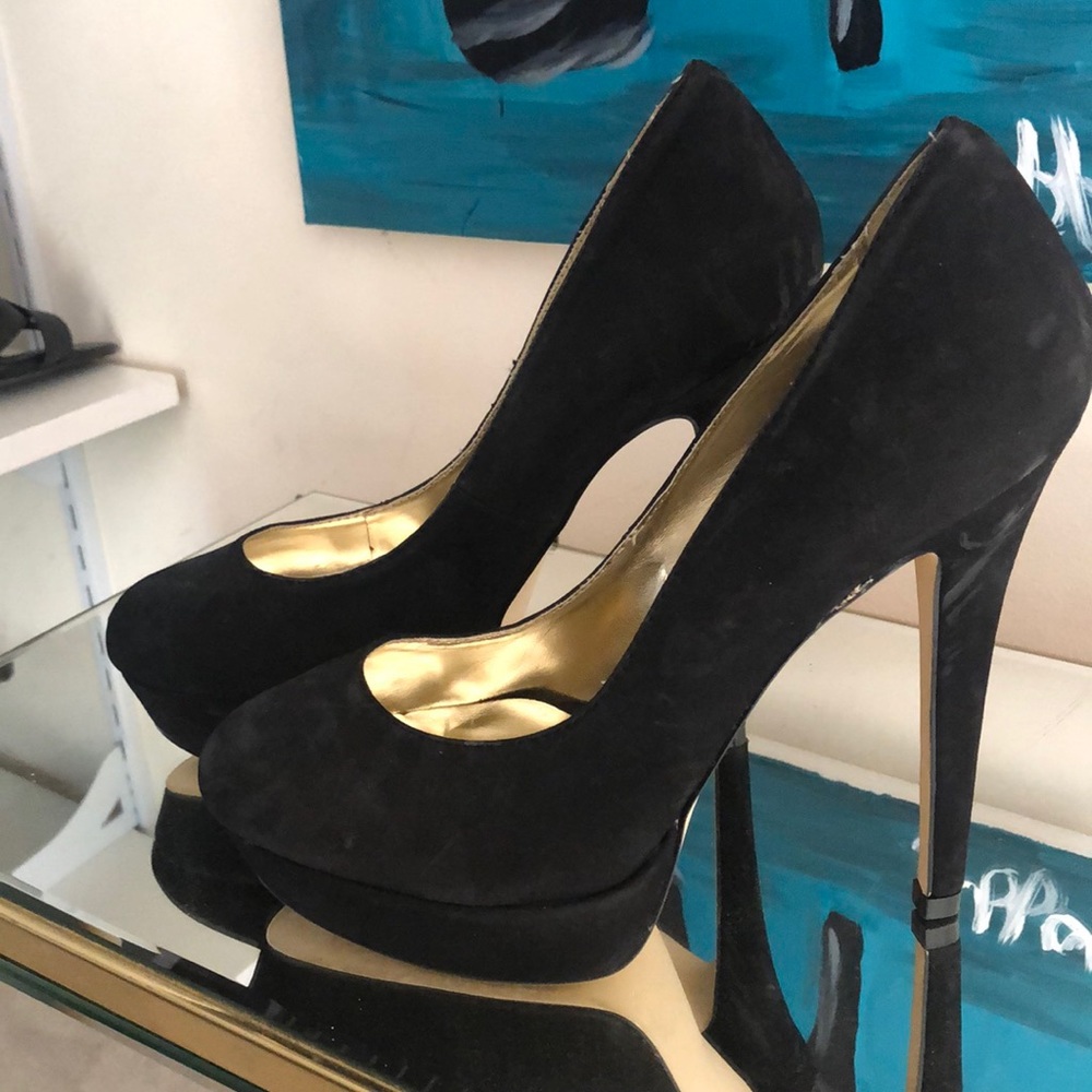 Size 8  Black JLO Platform Heels